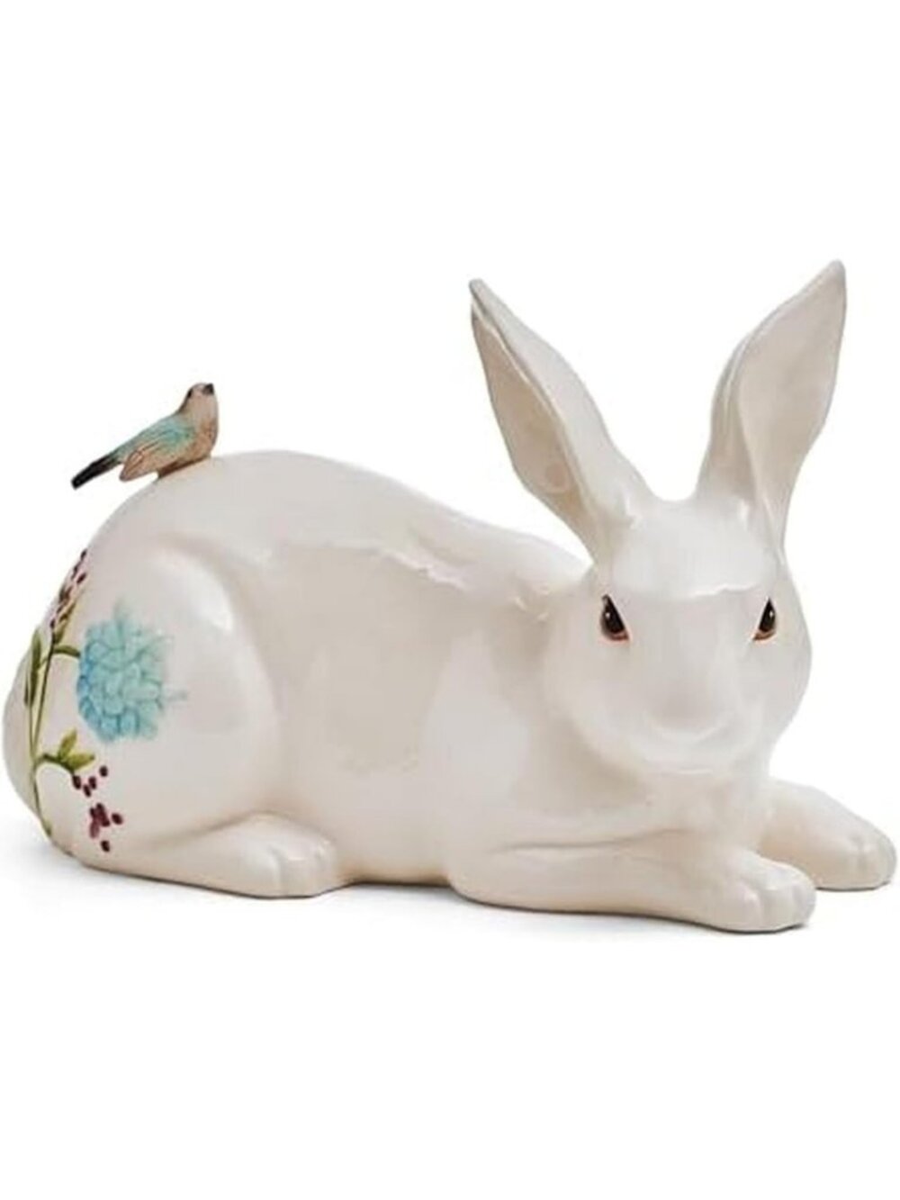 Ceramic Decorative Resting Rabbit Figurine - 10 Inch Meadow Animal Decor